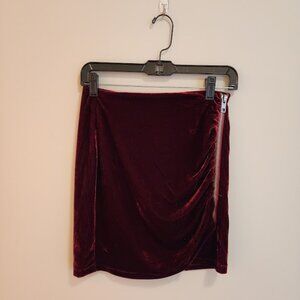 Soprano Burgundy Velvet Mini Skirt